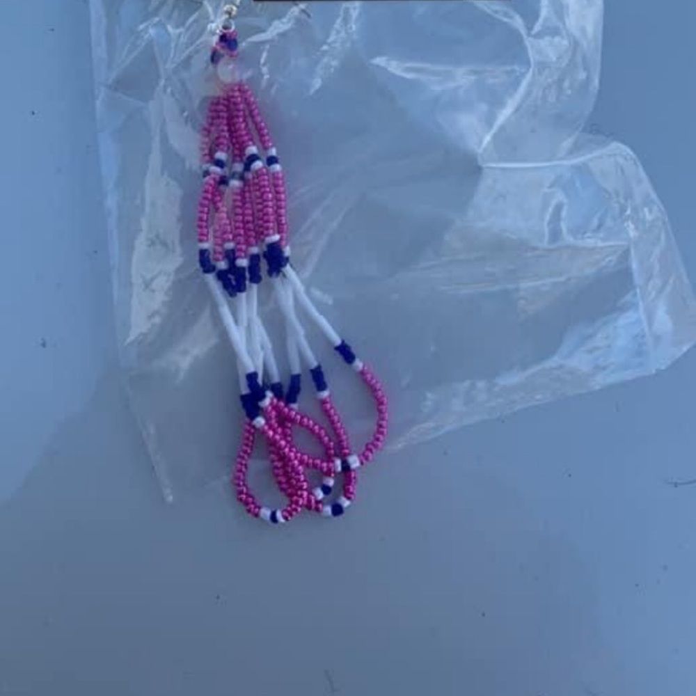 Hand beaded earrings. Never worn.